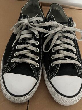 Black Converse Low-Top Sneakers with White Soles